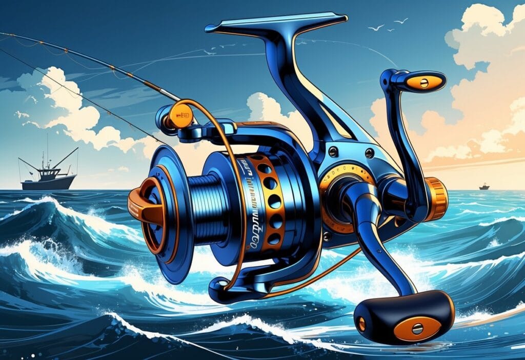 Detaljert illustrasjon av en havfiskesnelle brukt til sjøfiske fra båt i norske forhold.